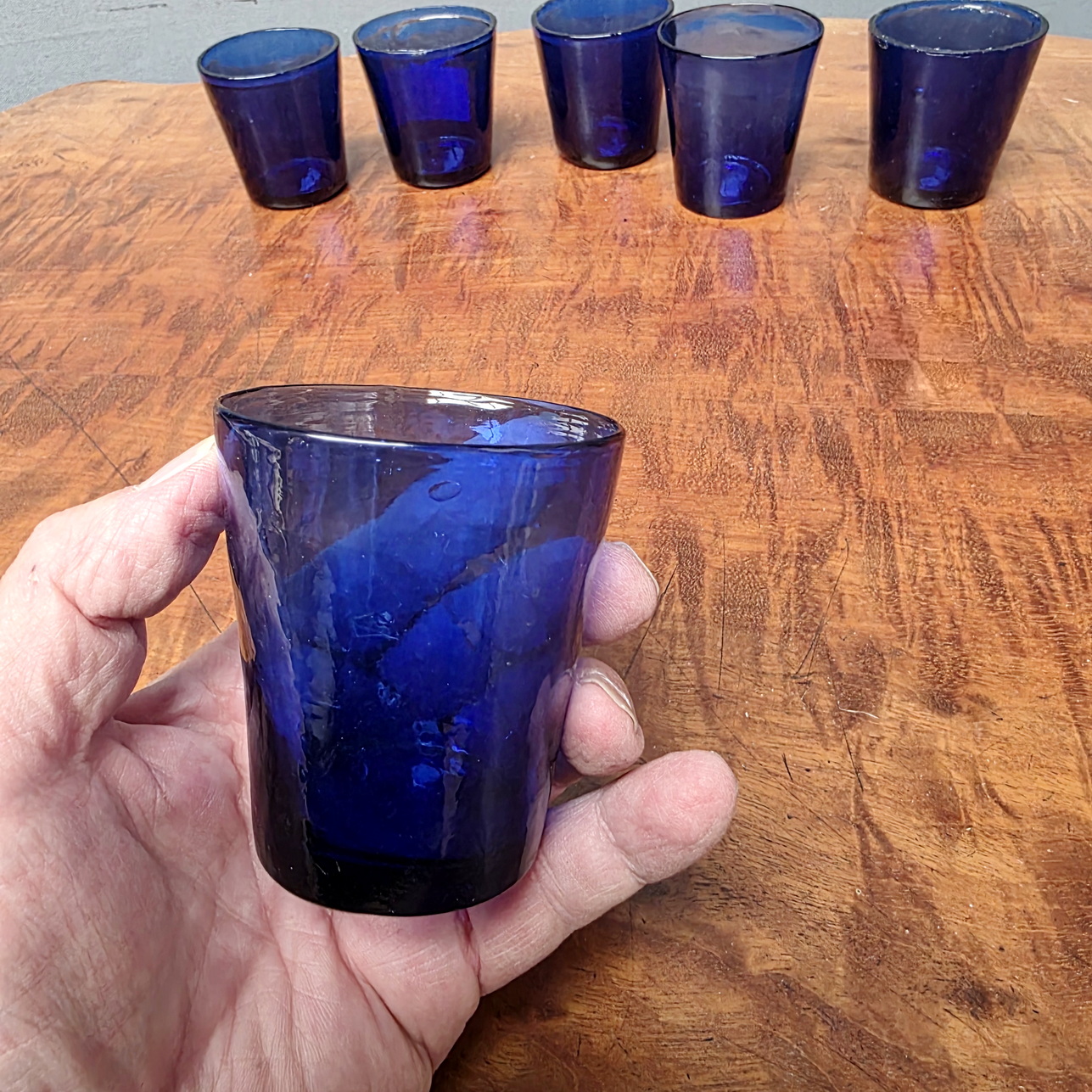 A set of 6 French Lampion Glasses 